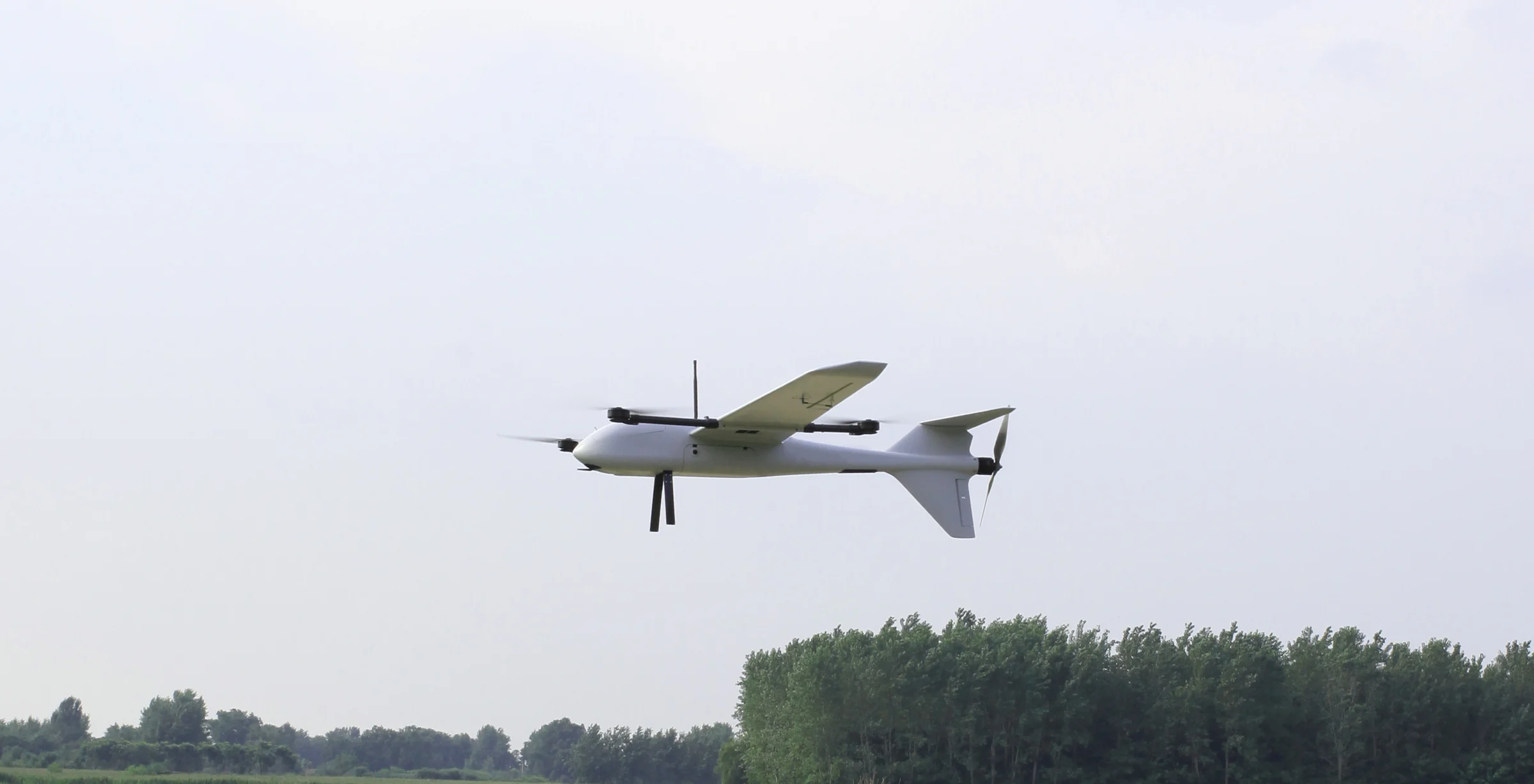 VTOL UAV performing a corridor inspection mission